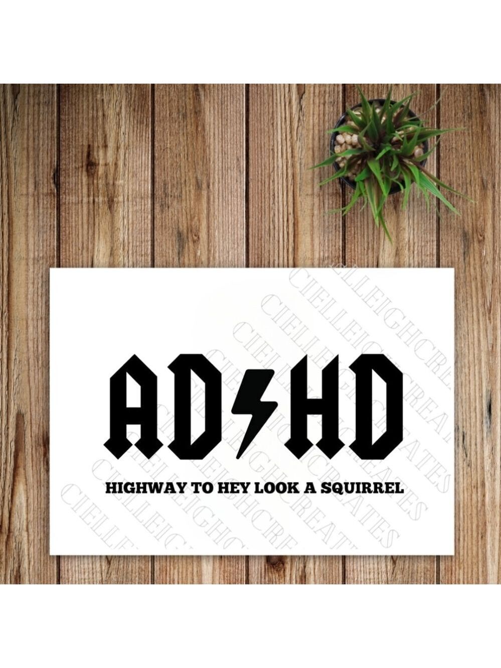 *2 for $20* ADHD Highway To Hey Look A Squirrel vinyl decal Sticker Handcrafted